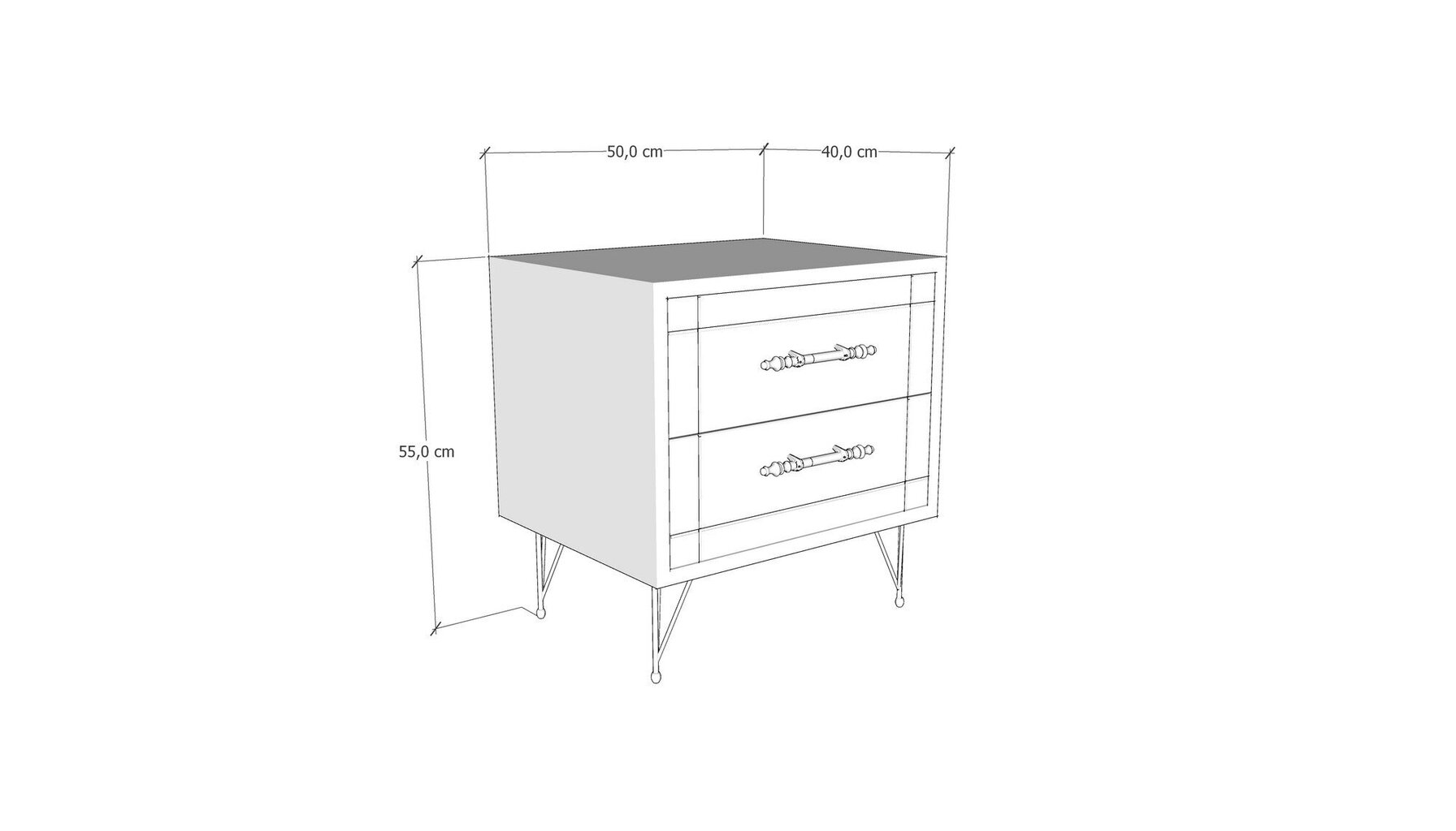 Yöpöytä Asir, 50x55x40cm, beige ja musta hinta ja tiedot | Yöpöydät | hobbyhall.fi