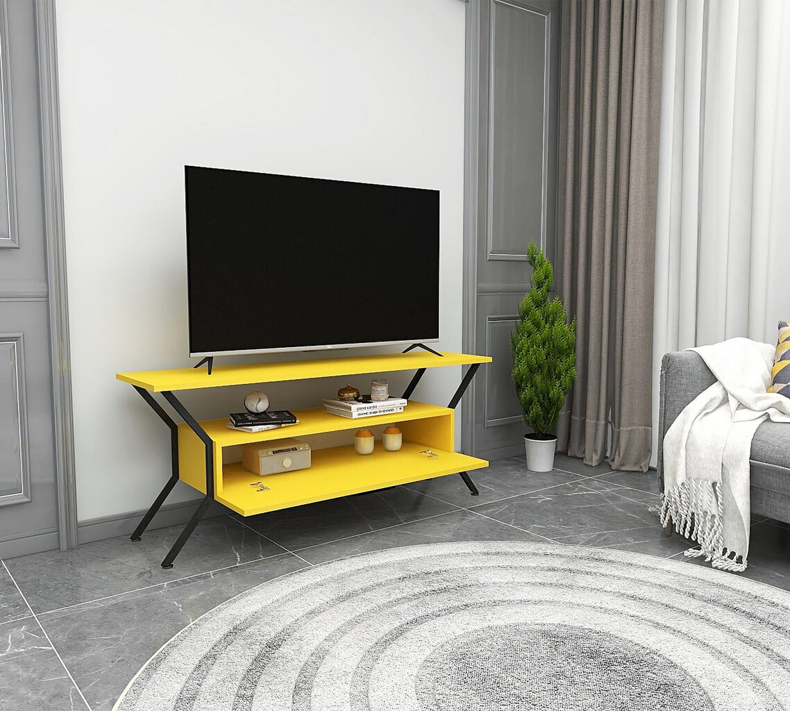 TV-taso Asir, 124x54x35cm, keltainen hinta ja tiedot | TV-tasot | hobbyhall.fi