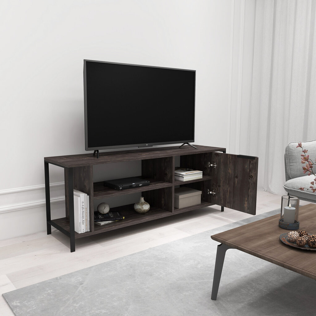 TV-teline Asir, 120x54x30cm, tummanruskea hinta ja tiedot | TV-tasot | hobbyhall.fi