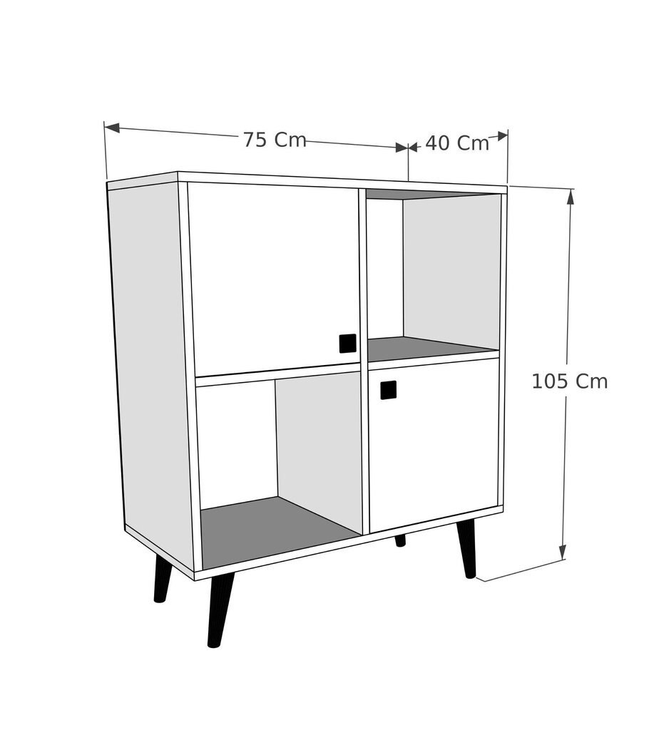 Säilytyskaappi Asir, 75x105x40cm, valkoinen ja beige hinta ja tiedot | Sivupöydät | hobbyhall.fi