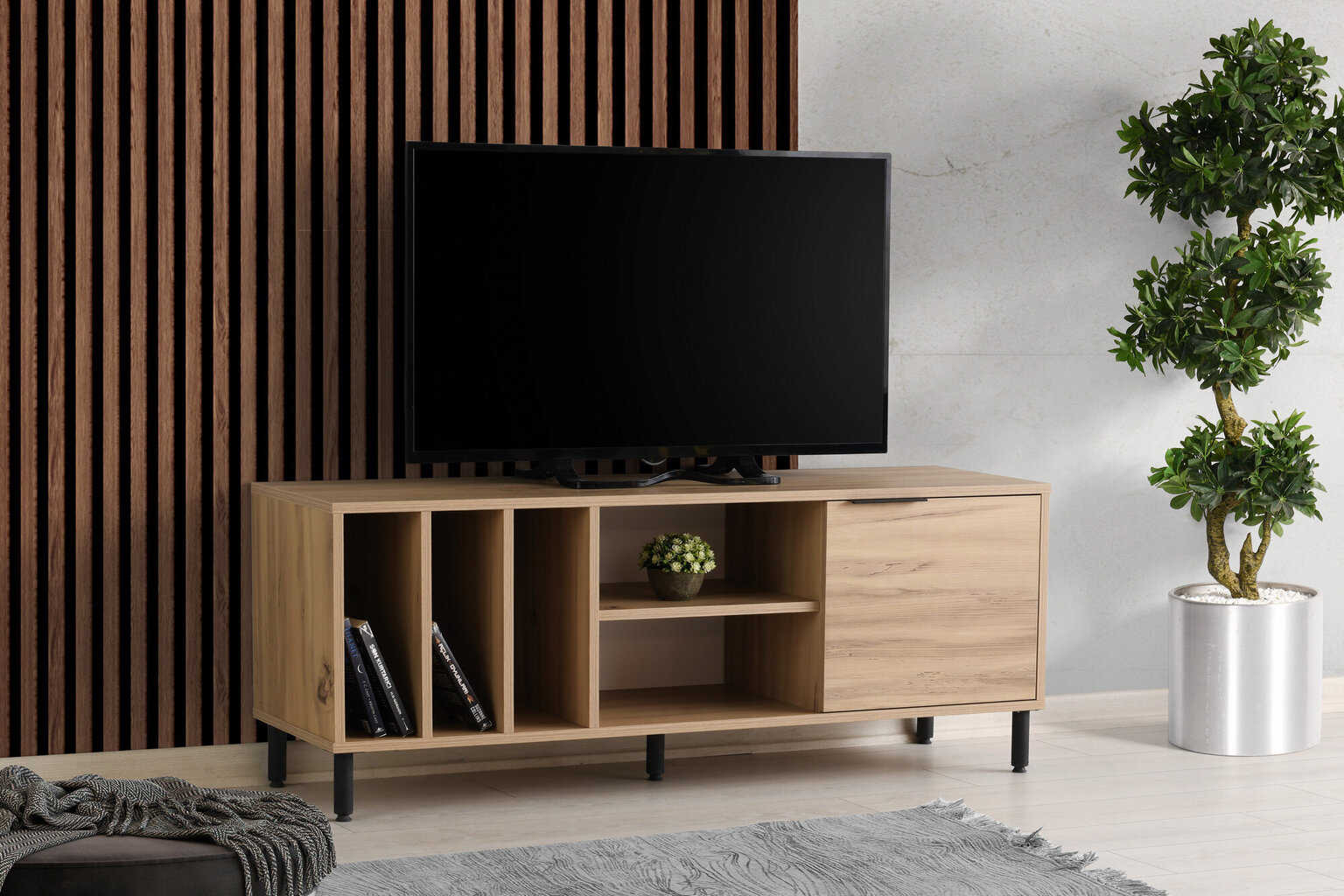 TV-taso Asir, 140x55x40cm, ruskea hinta ja tiedot | TV-tasot | hobbyhall.fi