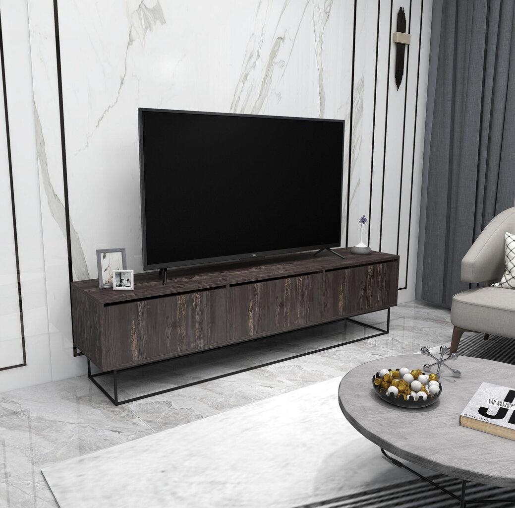 TV-teline Asir, 180x50x40cm, tummanruskea hinta ja tiedot | TV-tasot | hobbyhall.fi