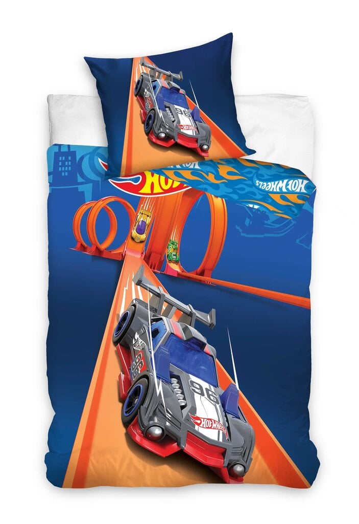 Pussilakanasetti Hot Wheels, 140 x 200 cm + tyynyliina 60 x 70 cm hinta ja tiedot | Vuodevaatteet lapsille | hobbyhall.fi