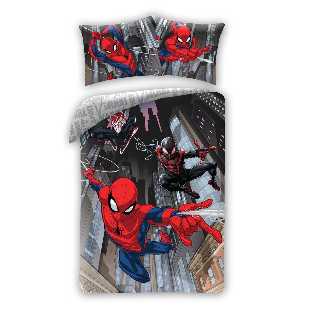 Pussilakanasetti Spiderman, 140 x 200 cm + tyynyliina 70 x 90 cm hinta ja tiedot | Vuodevaatteet lapsille | hobbyhall.fi