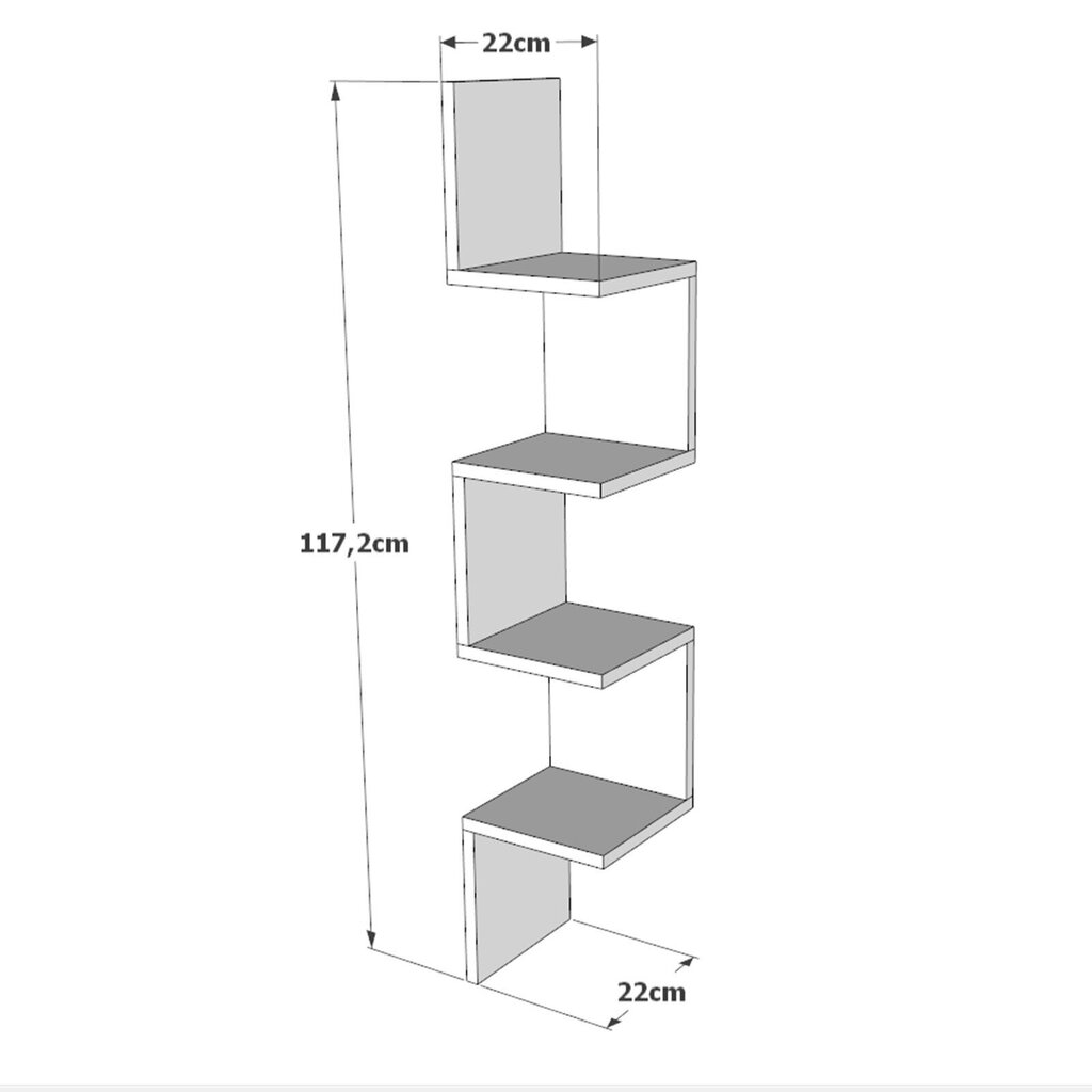 Seinähylly Asir, 22x117,2x22cm, harmaa hinta ja tiedot | Hyllyt | hobbyhall.fi