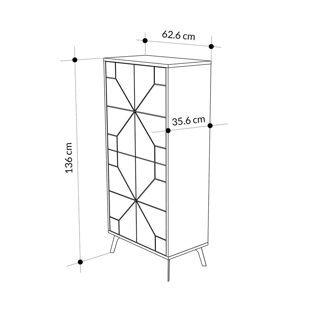 Asir-kaappi, 62,6x136x35,6cm, valkoinen hinta ja tiedot | Kaapit | hobbyhall.fi