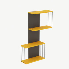 Seinähylly Asir, 65x96x19cm, musta/keltainen hinta ja tiedot | Hyllyt | hobbyhall.fi