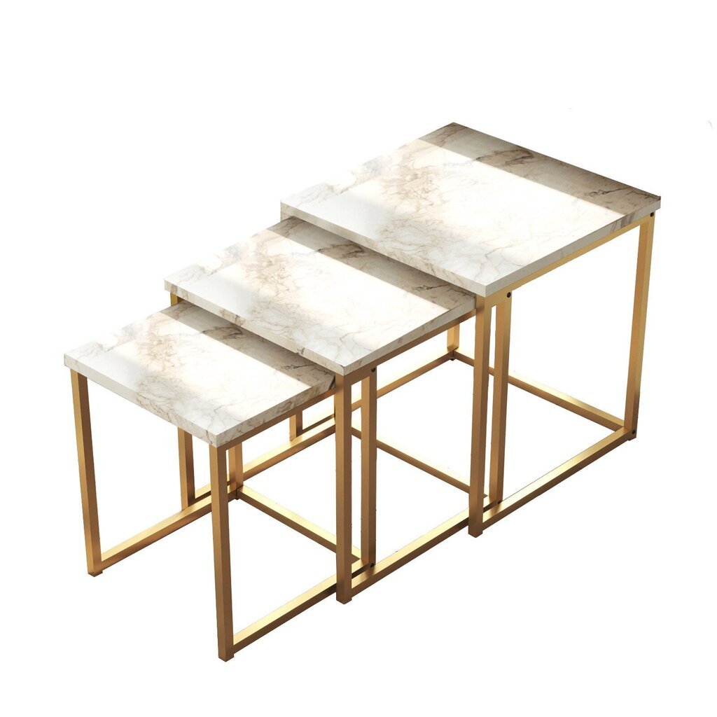Sohvapöytä Asir, 40x41,8x40cm, valkoinen/kulta hinta ja tiedot | Sohvapöydät | hobbyhall.fi