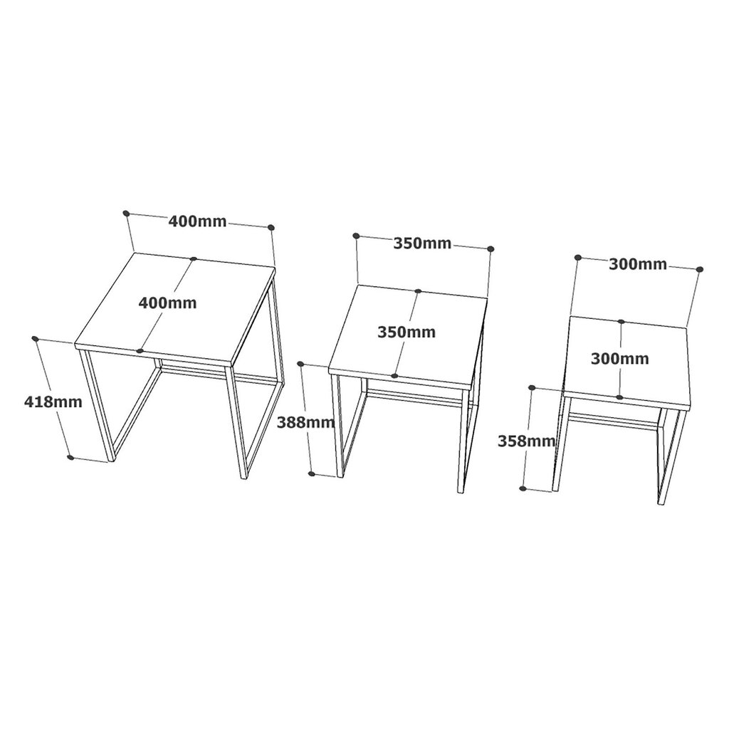 Sohvapöytä Asir, 40x41,8x40cm, valkoinen/kulta hinta ja tiedot | Sohvapöydät | hobbyhall.fi