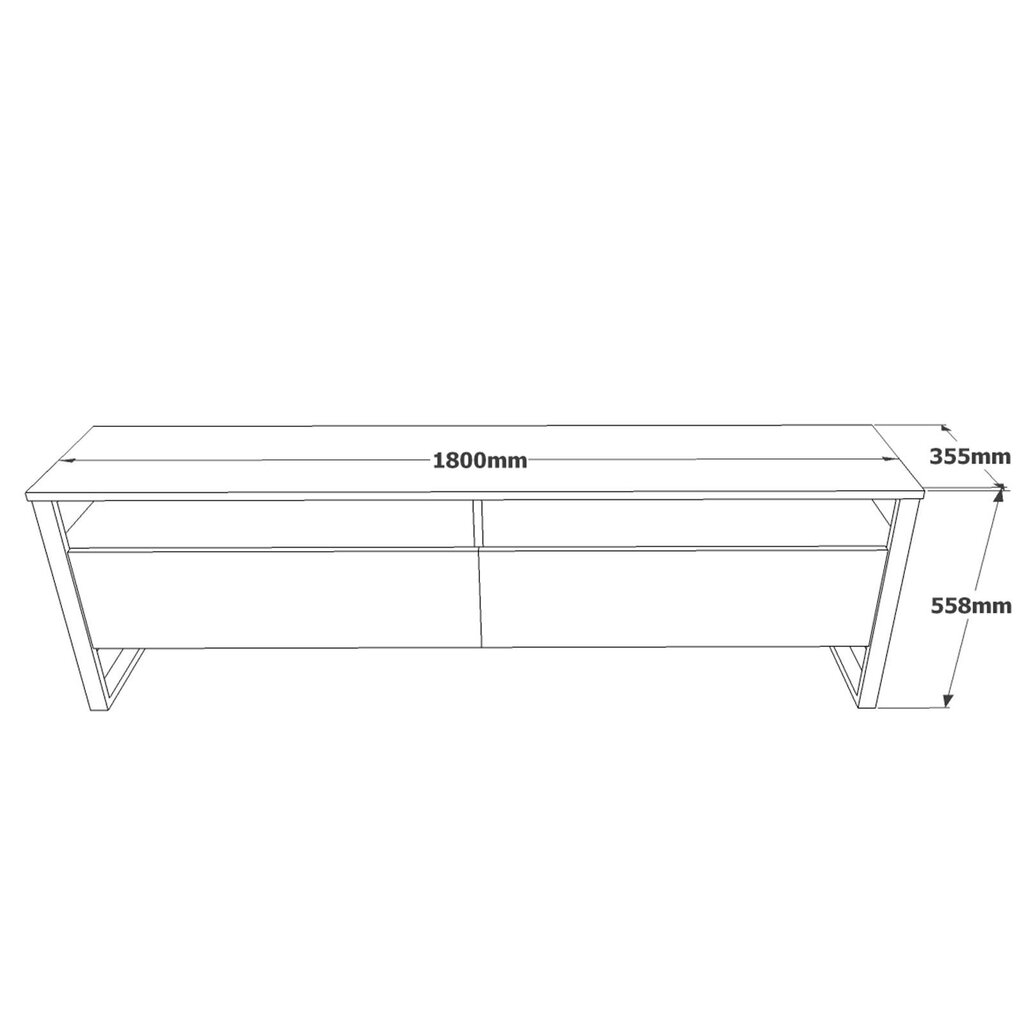 TV-taso Asir, 180x56x35,5cm, ruskea hinta ja tiedot | TV-tasot | hobbyhall.fi