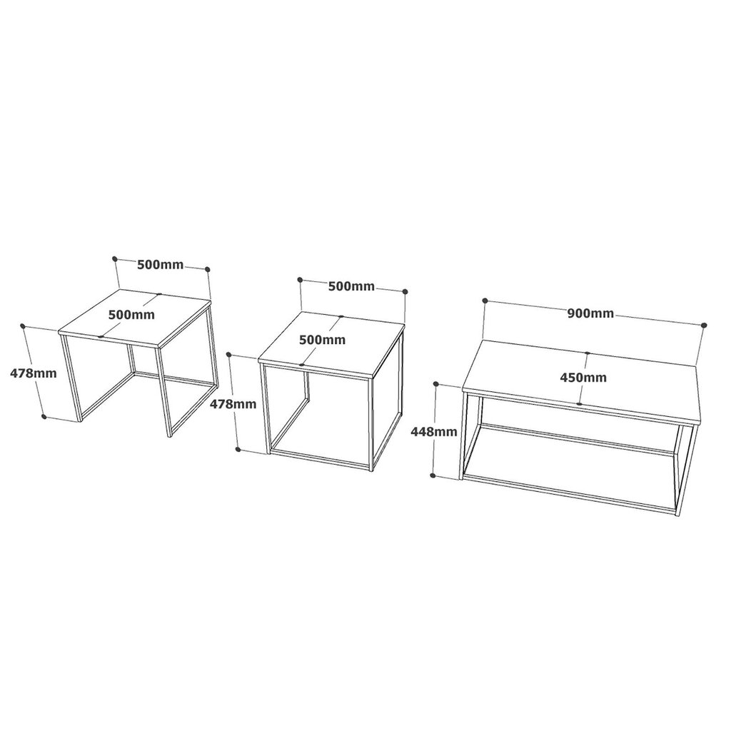 Sohvapöytä Asir, 90x44,8x45cm, beige hinta ja tiedot | Sohvapöydät | hobbyhall.fi