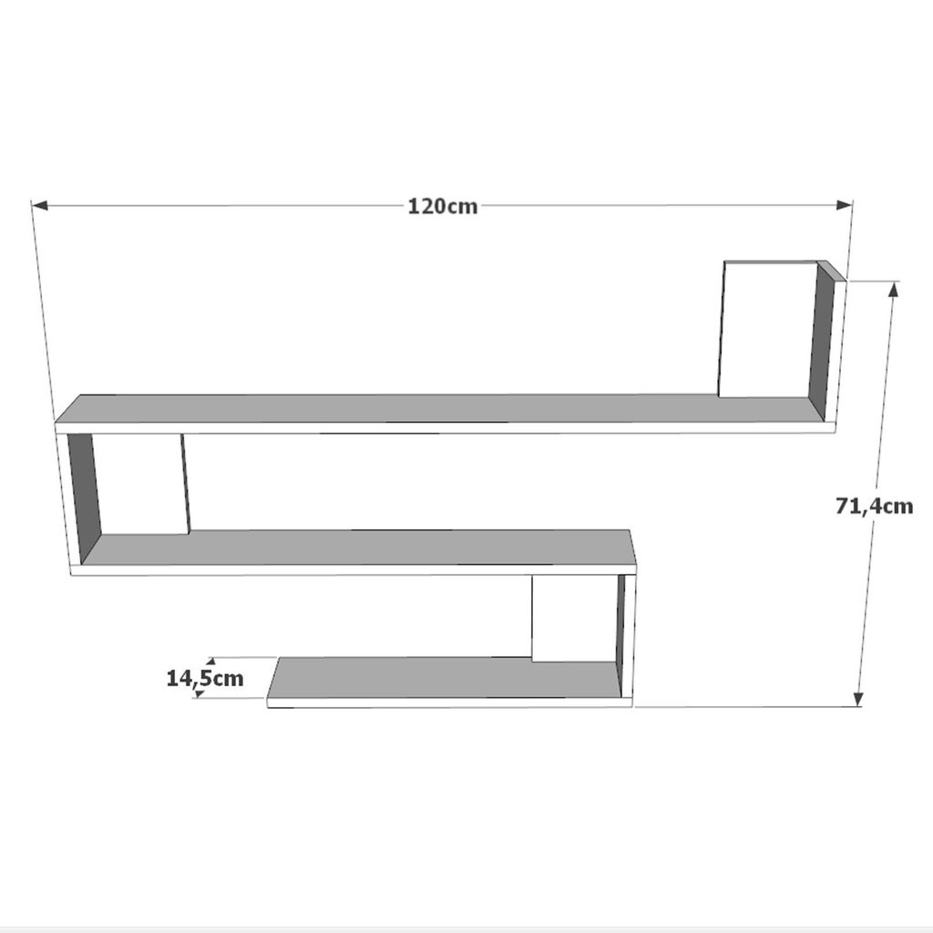 Seinähylly Asir, 120x71,4x14,5cm, beige hinta ja tiedot | Hyllyt | hobbyhall.fi