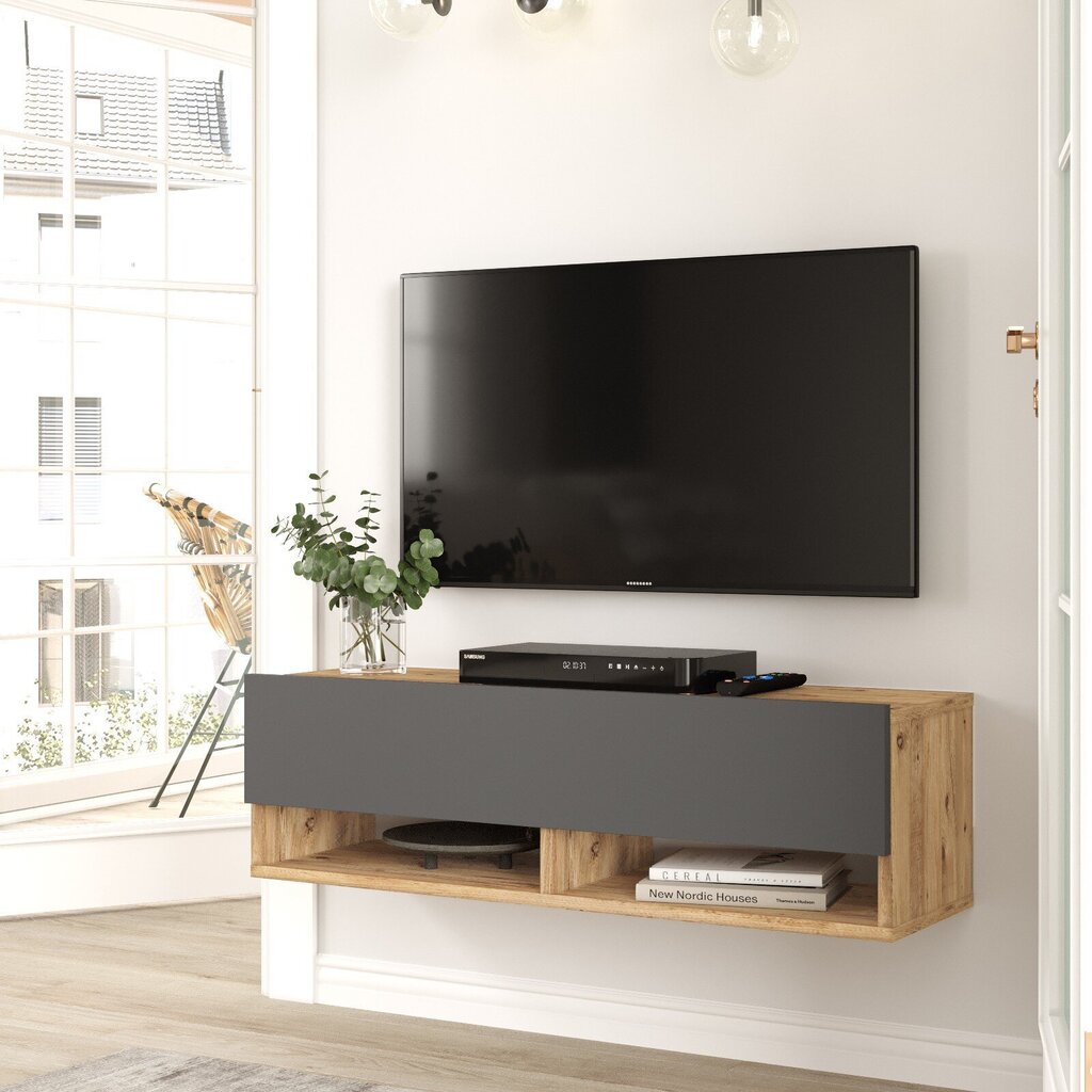 TV-teline Asir, 100x29,1x31,6cm, harmaa ja beige hinta ja tiedot | TV-tasot | hobbyhall.fi