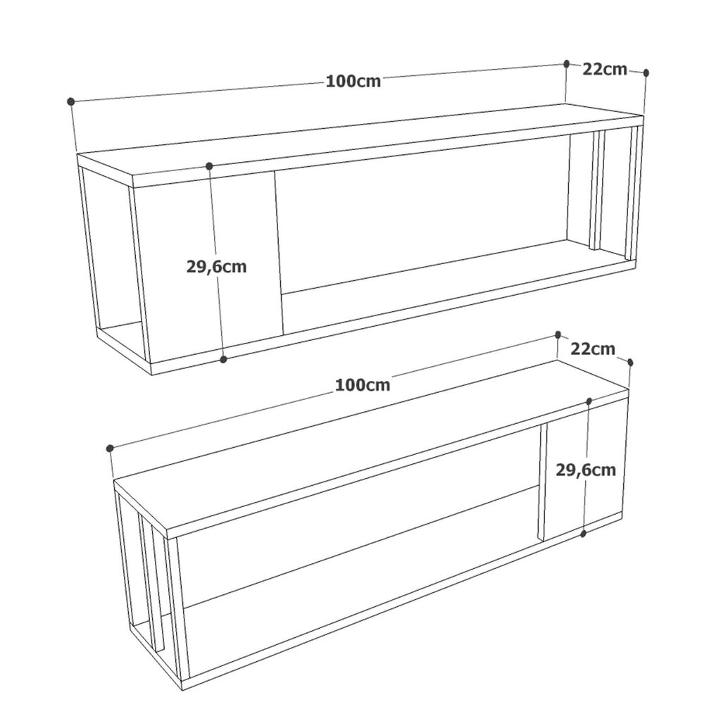 Seinähylly Asir, 100x29,6x22cm, ruskea hinta ja tiedot | Hyllyt | hobbyhall.fi