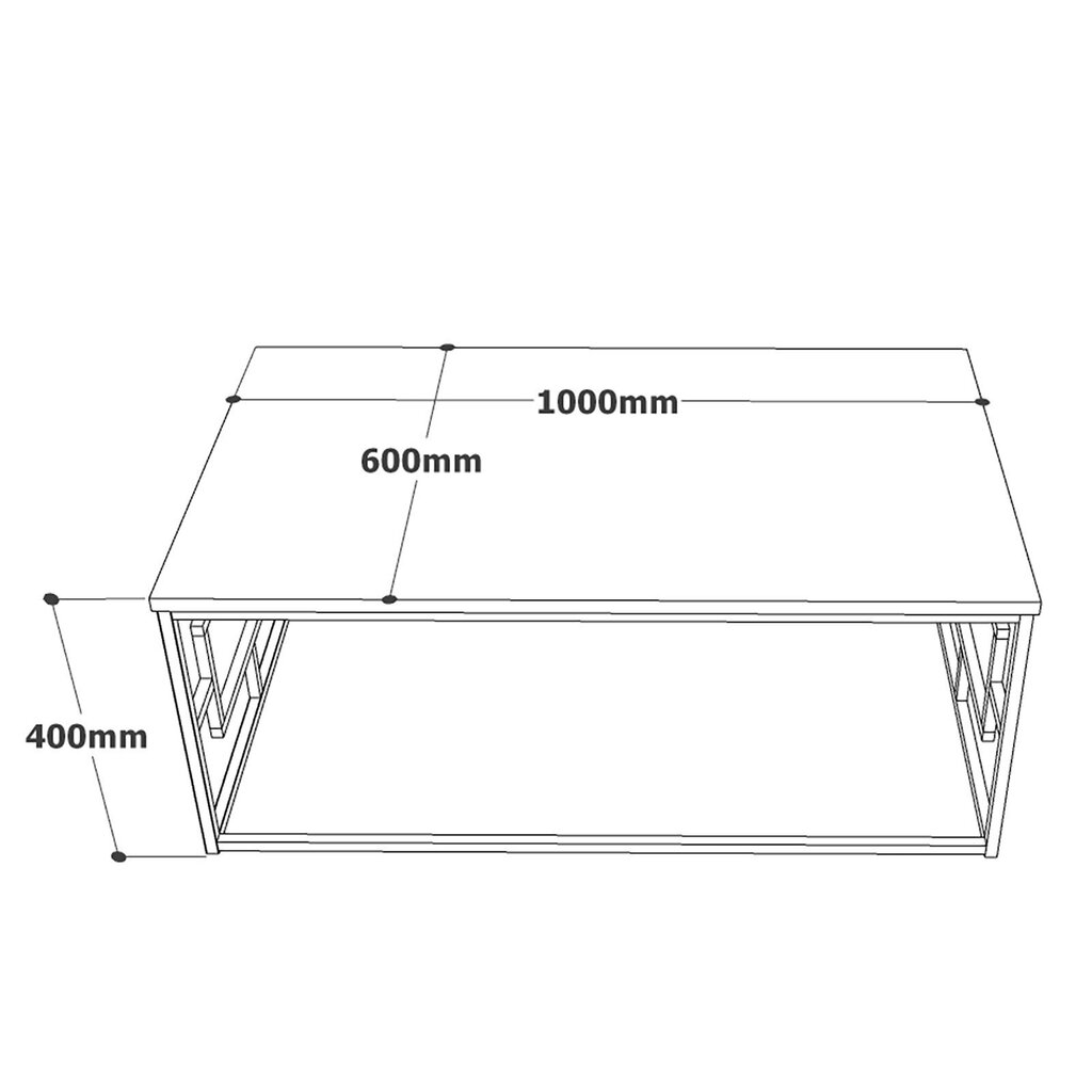 Sohvapöytä Asir, 100x40x60cm, beige hinta ja tiedot | Sohvapöydät | hobbyhall.fi