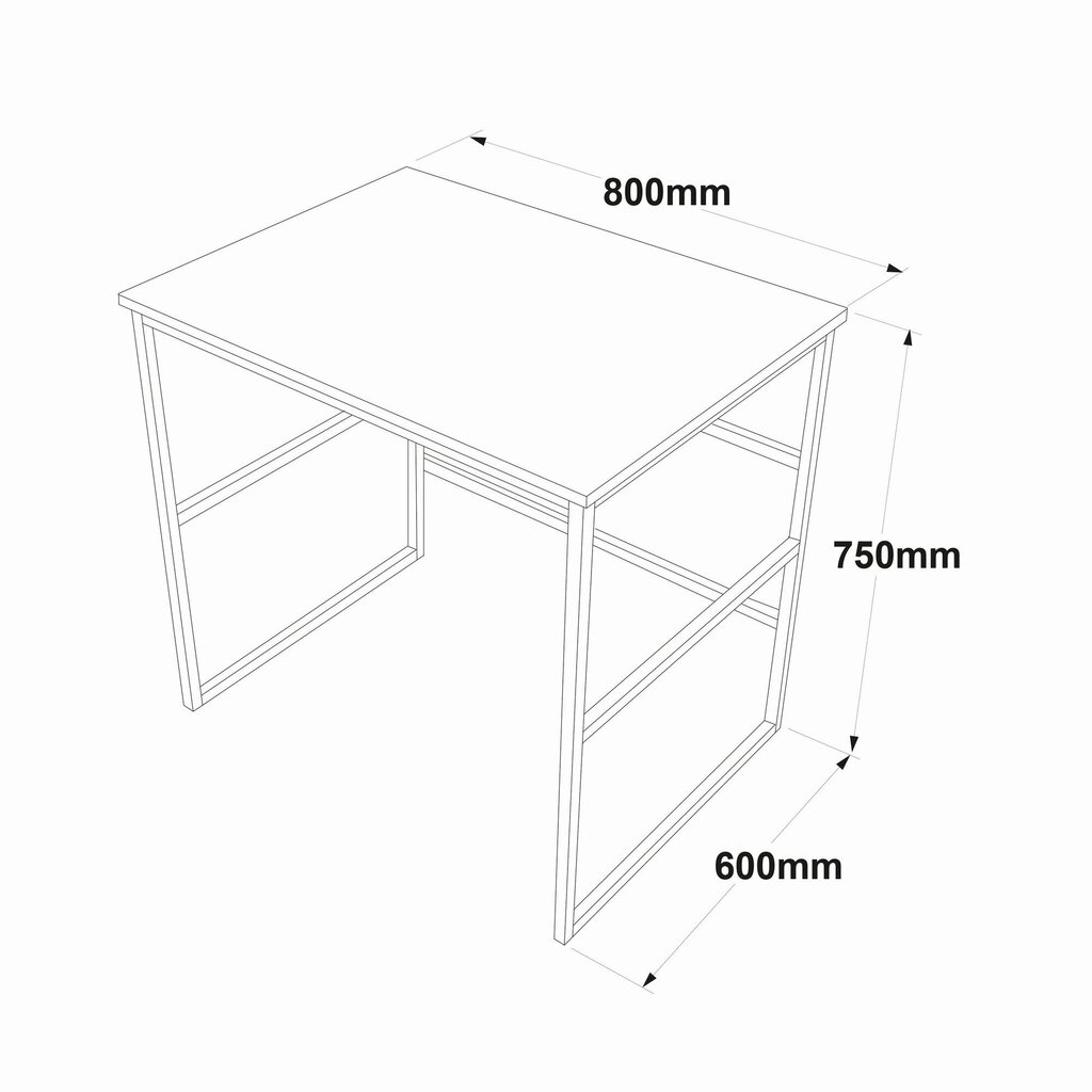 Työpöytä Asir, 80x75x60cm, musta ja beige hinta ja tiedot | Tietokonepöydät ja työpöydät | hobbyhall.fi