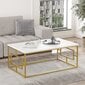 Sohvapöytä Asir, 100x40x60cm, valkoinen ja kultainen hinta ja tiedot | Sohvapöydät | hobbyhall.fi