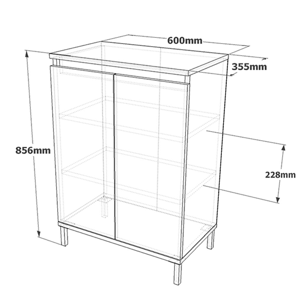 Kaappi Asir, 60x85,6x35,5cm, ruskea ja vaaleanharmaa hinta ja tiedot | Eteisen kaapit | hobbyhall.fi