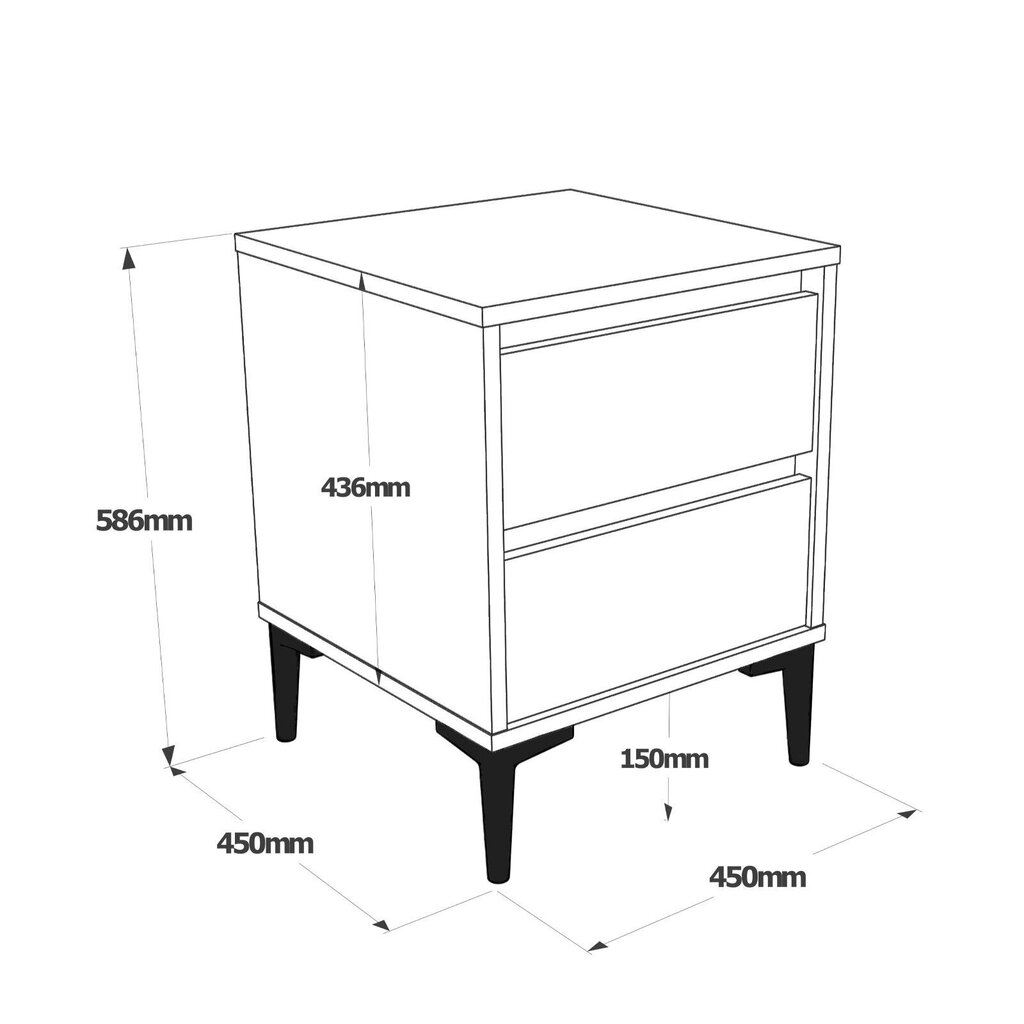 Yöpöytä Asir, 45x58,6x45cm, beige hinta ja tiedot | Yöpöydät | hobbyhall.fi