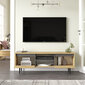 TV-teline Asir, 140x48,1x35,5cm, ruskea/musta hinta ja tiedot | TV-tasot | hobbyhall.fi
