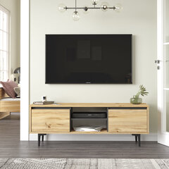 TV-teline Asir, 140x48,1x35,5cm, ruskea/musta hinta ja tiedot | TV-tasot | hobbyhall.fi