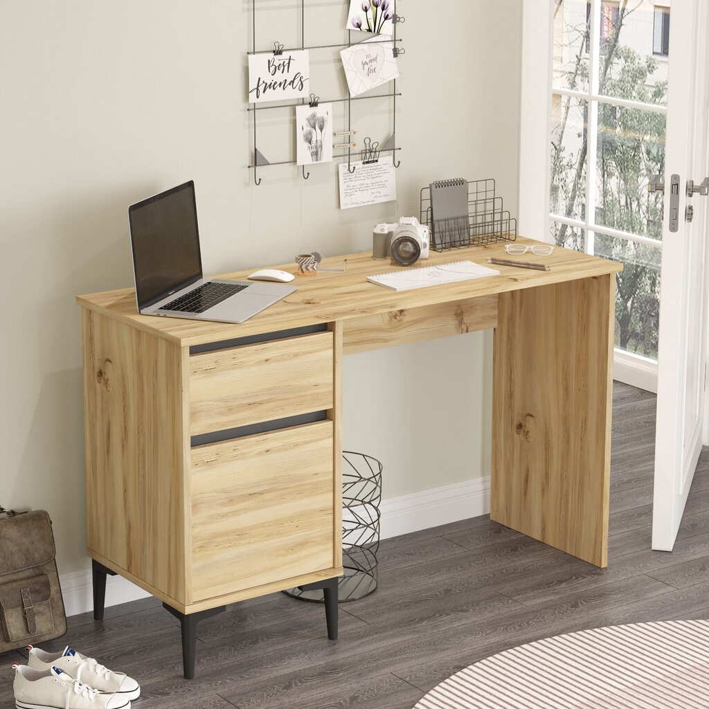 Työpöytä Asir, 120x75x44,5cm, beige/musta hinta ja tiedot | Tietokonepöydät ja työpöydät | hobbyhall.fi
