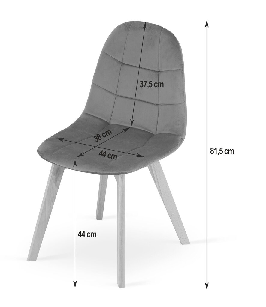 2 tuolin setti Bora, harmaa hinta ja tiedot | Ruokapöydän tuolit | hobbyhall.fi