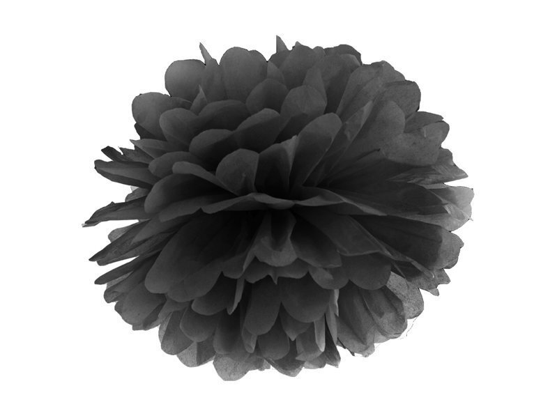 Pom pom, musta, 25 cm. hinta ja tiedot | Juhlakoristeet | hobbyhall.fi