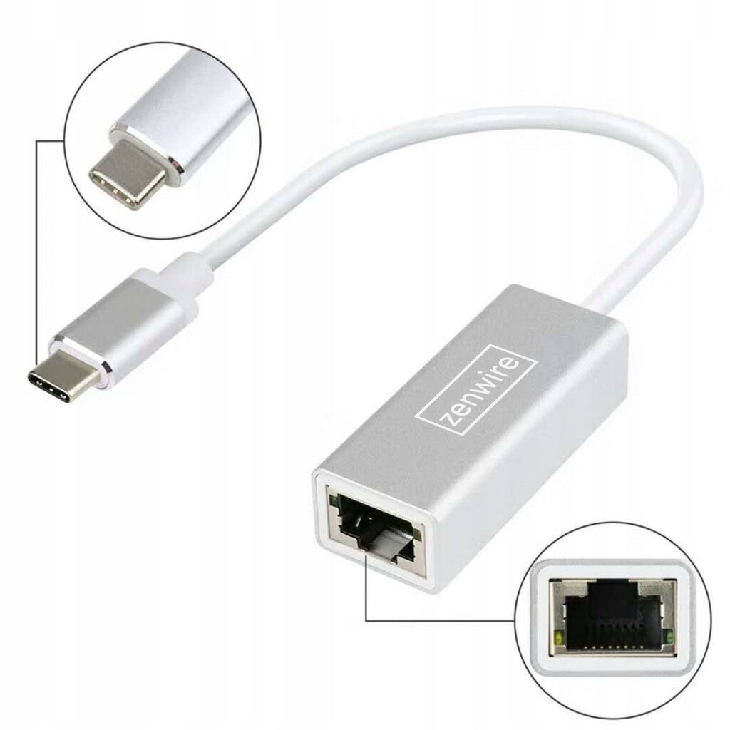 USB-C 3.1 USB-C 3.1 Ethernet RJ45 Gigabit 1000 Mbps LAN hinta ja tiedot | Adapterit | hobbyhall.fi