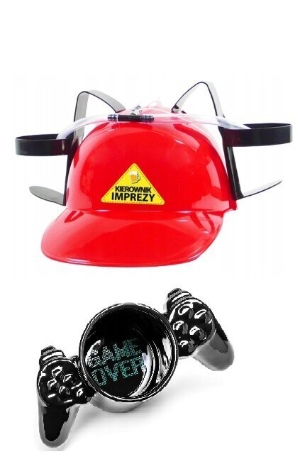 Olutkypärä Red Beer Helmet ja Game Over -muki, 1 kpl hinta ja tiedot | Muut hauskat lahjaideat | hobbyhall.fi