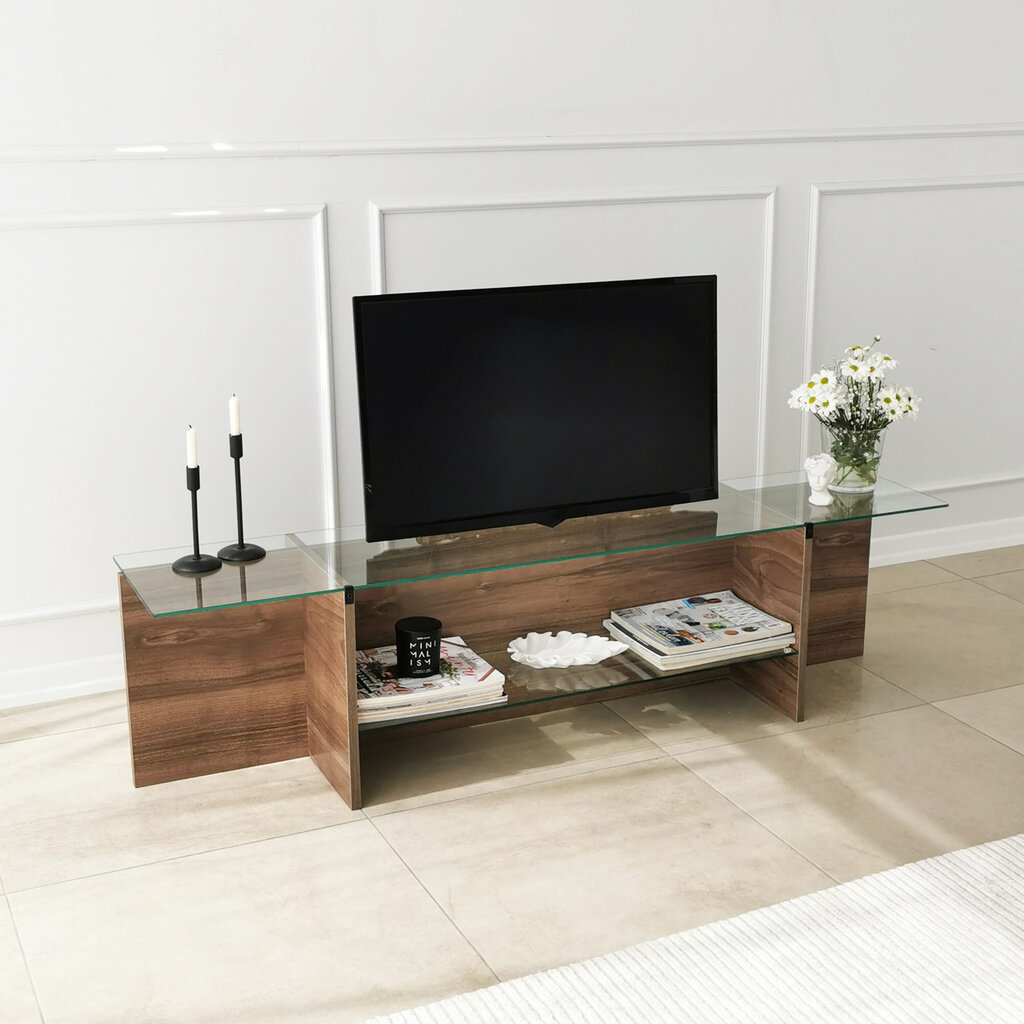 TV-teline Asir, 158x40x35cm, ruskea hinta ja tiedot | TV-tasot | hobbyhall.fi