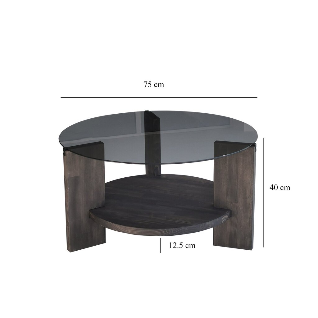 Sohvapöytä Asir, 75x40x75cm, tummanruskea/musta hinta ja tiedot | Sohvapöydät | hobbyhall.fi