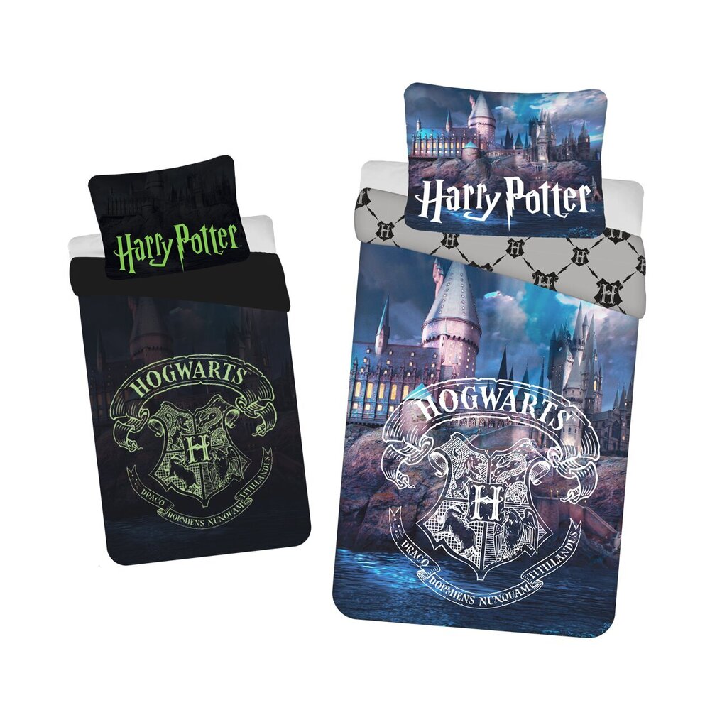 Harry Potter Glowing -lasten pussilakanasetti, 140 x 200 + tyynyliina 70 x 90 cm hinta ja tiedot | Vuodevaatteet lapsille | hobbyhall.fi