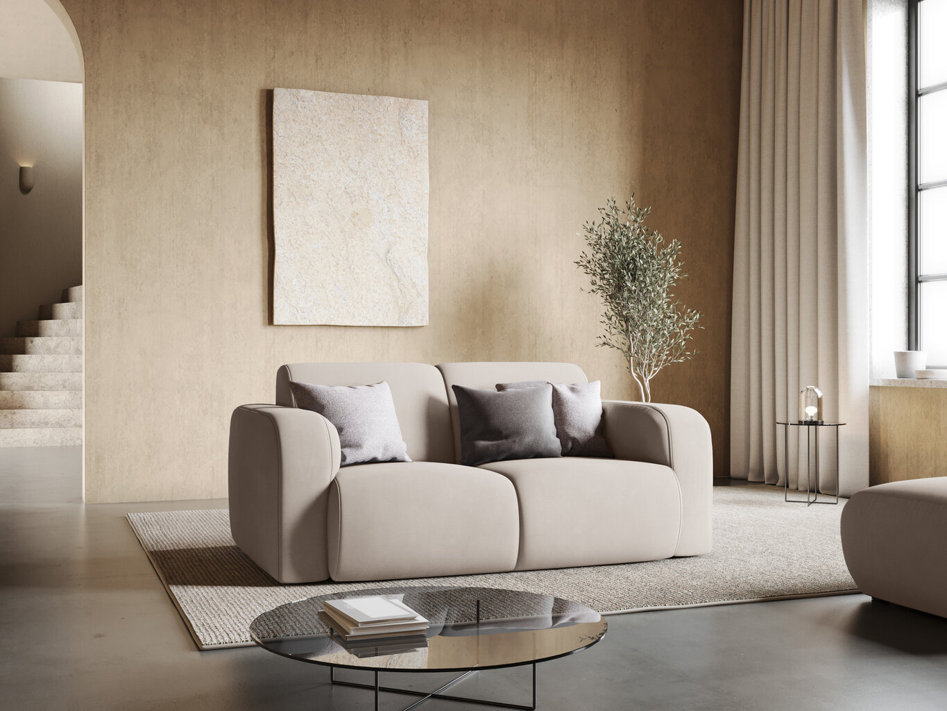 Kahden hengen sohva Windsor & Co Lola, 170x95x72 cm, beige hinta ja tiedot | Sohvat ja vuodesohvat | hobbyhall.fi