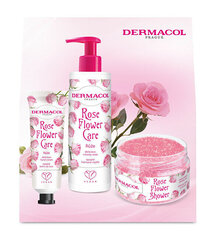 Vartalonhoitosetti Dermacol Rose Flower Care I naisille: käsisaippua, 250 ml + vartalokuorinta, 200 g + käsivoide, 30 ml hinta ja tiedot | Vartalovoiteet ja -emulsiot | hobbyhall.fi
