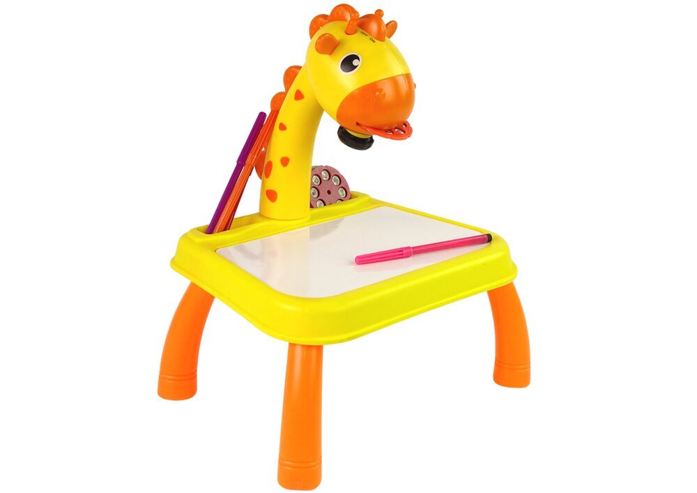 Dinosauruspöytä, jossa projektori piirtämiseen ja tarvikkeet, keltainen hinta ja tiedot | Kehittävät lelut | hobbyhall.fi