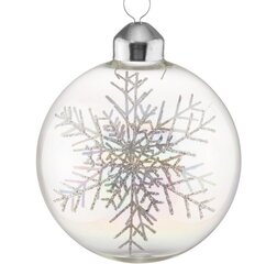 Joulukoriste Winteria Glass Bauble Snowflake, 8 cm, 3 kpl hinta ja tiedot | Winteria Lahjat ja juhlatarvikkeet | hobbyhall.fi