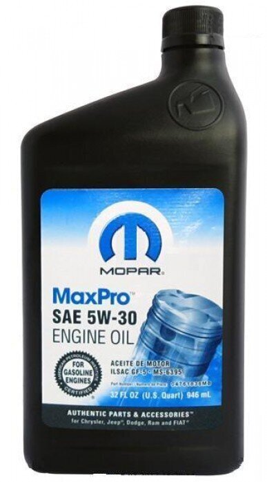 Mopar MaxPro 5W30 moottoriöljy, 1L hinta ja tiedot | Moottoriöljyt | hobbyhall.fi