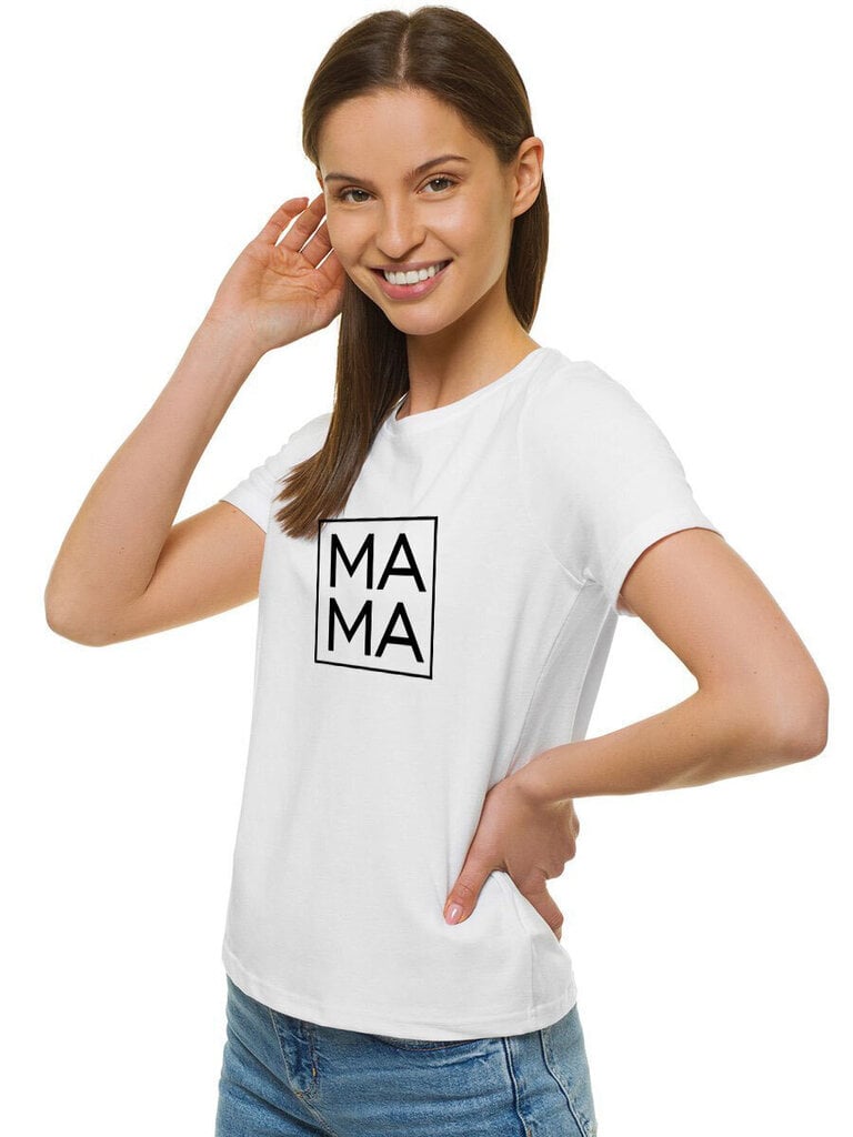 Naisten valkoinen T-paita MAMA hinta ja tiedot | Naisten T-paidat | hobbyhall.fi