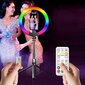 Selfie Stick - irrotettavalla bluetooth-kaukosäätimellä, jalustalla ja rengaslampulla RGB - P100-RGB, musta hinta ja tiedot | Selfie-tikut ja -telineet | hobbyhall.fi