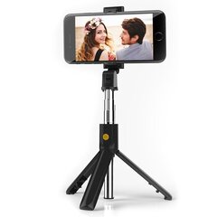 Selfie Stick - irrotettavalla bluetooth-kaukosäätimellä ja jalustalla - K07, melna hinta ja tiedot | OEM Puhelimet, älylaitteet ja kamerat | hobbyhall.fi