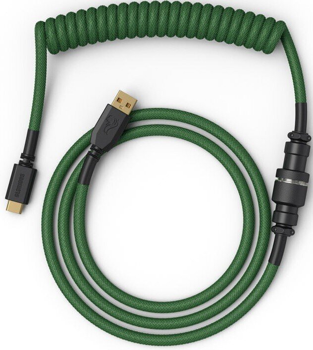 Glorious PC Gaming Race Coiled Cable, Forest Green hinta ja tiedot | Adapterit | hobbyhall.fi