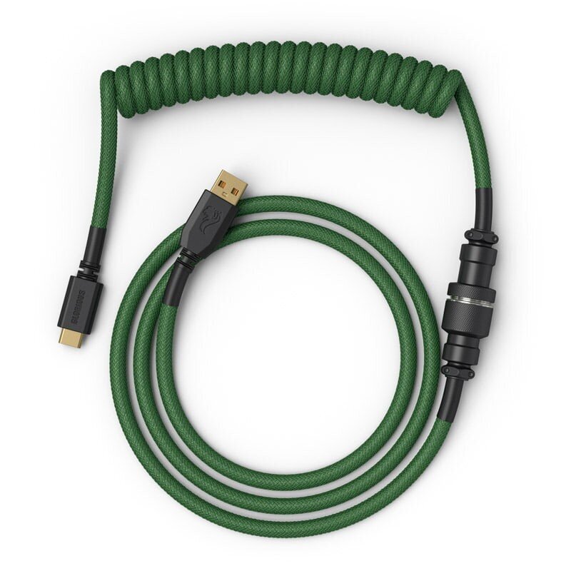 Glorious PC Gaming Race Coiled Cable, Forest Green hinta ja tiedot | Adapterit | hobbyhall.fi