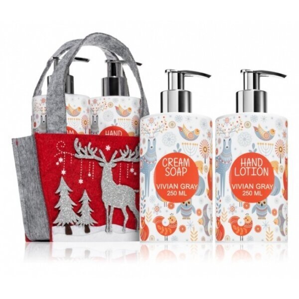 Käsienhoitosetti Vivian Grey Glittering Christmas Orange Blossom: nestemäinen käsisaippua 250 ml + käsi- ja vartalomaito 250 ml hinta ja tiedot | Saippuat | hobbyhall.fi