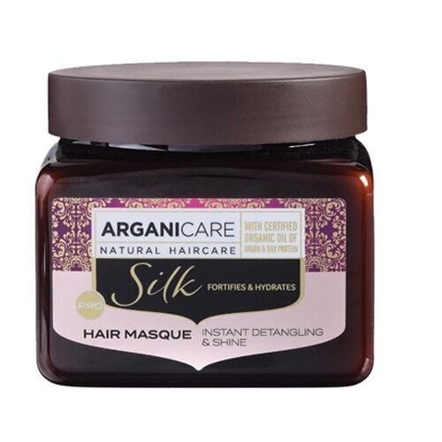 Hiusnaamio Arganicare Silk Hair, 500 ml hinta ja tiedot | Naamiot, öljyt ja seerumit | hobbyhall.fi