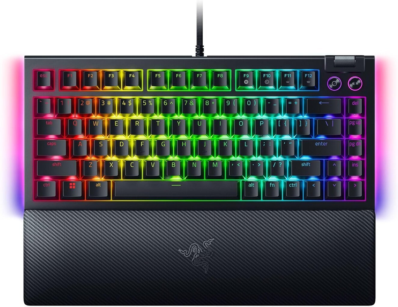 Razer BlackWidow V4 75%, Orange Switch, Black, US hinta ja tiedot | Näppäimistöt | hobbyhall.fi