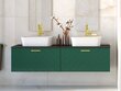 Besco Floo 80 kylpyhuonekaappi ohuella mustan värisellä työtasolla, vihreä/kulta hinta ja tiedot | Kylpyhuonekaapit | hobbyhall.fi