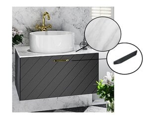 Kylpyhuonekaappi Besco Floo 60 ohuella marmorityötasolla, musta hinta ja tiedot | Kylpyhuonekaapit | hobbyhall.fi