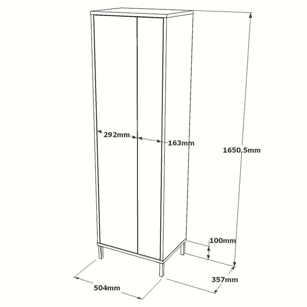 Kaappi Asir, 50,4x165x35,6cm, valkoinen/beige hinta ja tiedot | Kylpyhuonekaapit | hobbyhall.fi