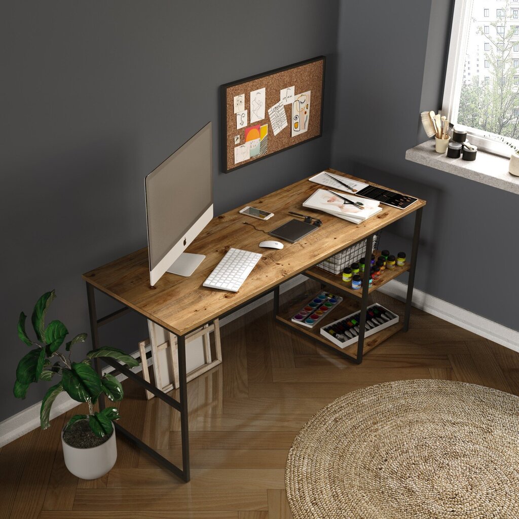 Työpöytä Asir, 160x75x60cm, beige hinta ja tiedot | Tietokonepöydät ja työpöydät | hobbyhall.fi